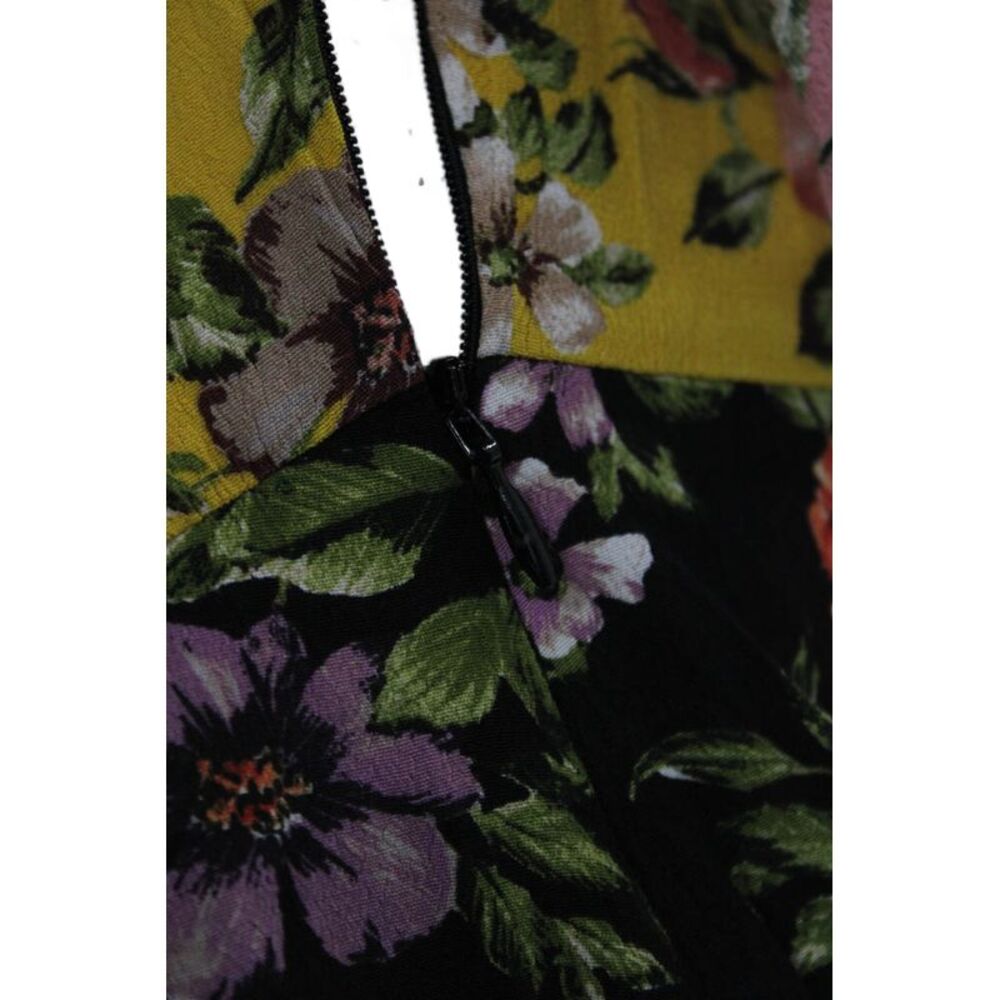 Zara Woman Womens Mini Floral Dress Multicolor High Neck Viscose 3/4 Zip Size M - Picture 4 of 5